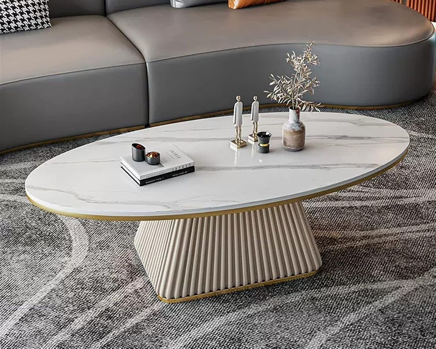 IDNA Sintered Stone Oval Coffee Table