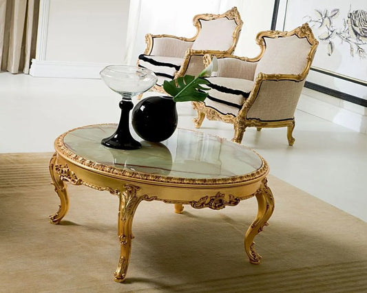 INES French Rococo Marble Coffee Table