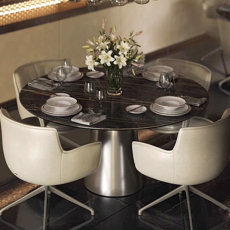 IUNO Modern Round Marble Dining Table