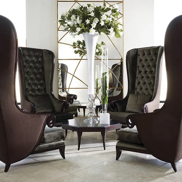 JULIEN Contemporary Luxury High-Back Tufted Wing Chair