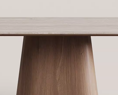 KIERRA Contemporary Travertine Dining Table