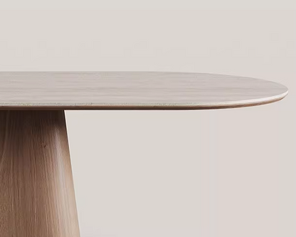 KIERRA Contemporary Travertine Dining Table