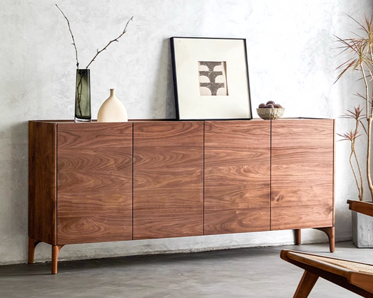 LEIN Modern Walnut Wood Sideboard