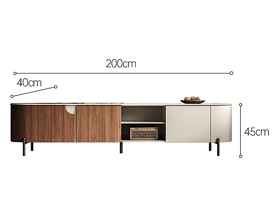 LEIN Contemporary TV Console & Nesting Coffee Table