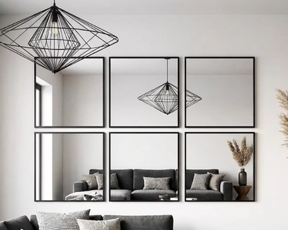 modern minimalist geometric mirror wall art, custom made furniture in Singapore