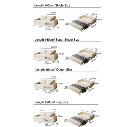 LURALLE Boucle Fabric Sofa Bed