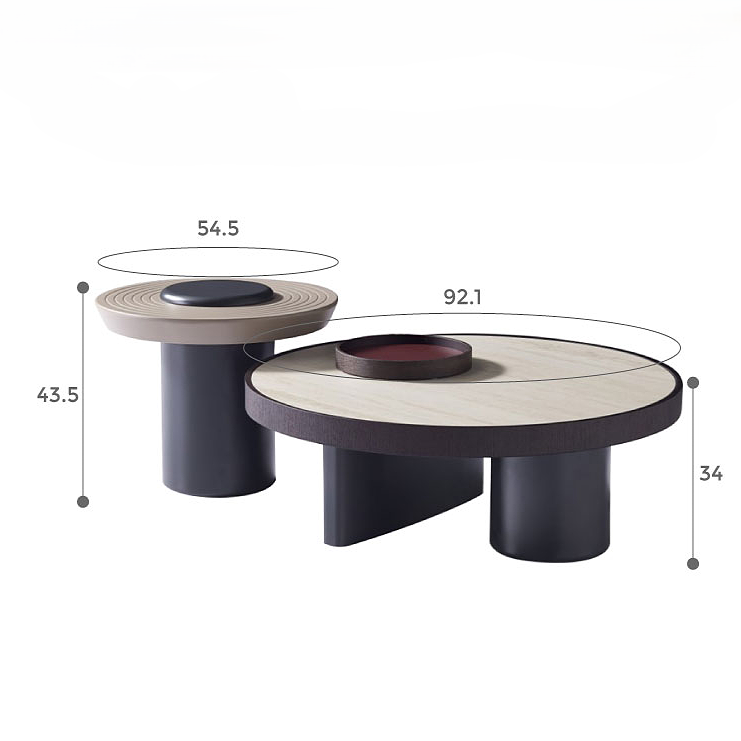 LURIO Travertine Nesting Coffee Table