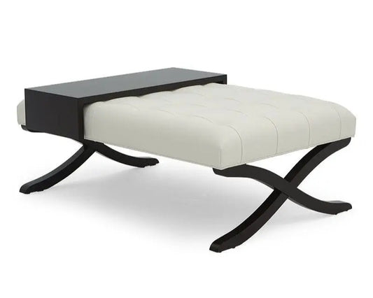 MATHIS Contemporary Ottoman with Tray Table