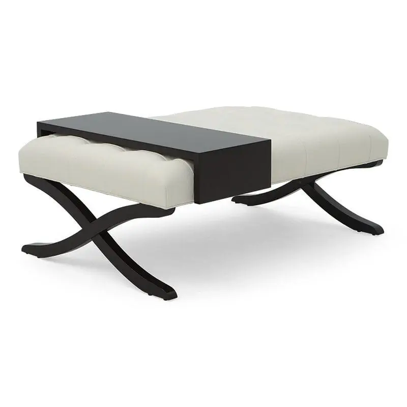 MATHIS Contemporary Ottoman with Tray Table