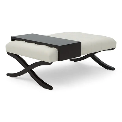 MATHIS Contemporary Ottoman with Tray Table