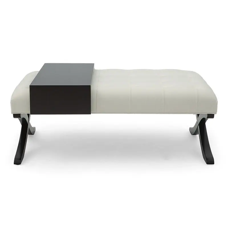 MATHIS Contemporary Ottoman with Tray Table