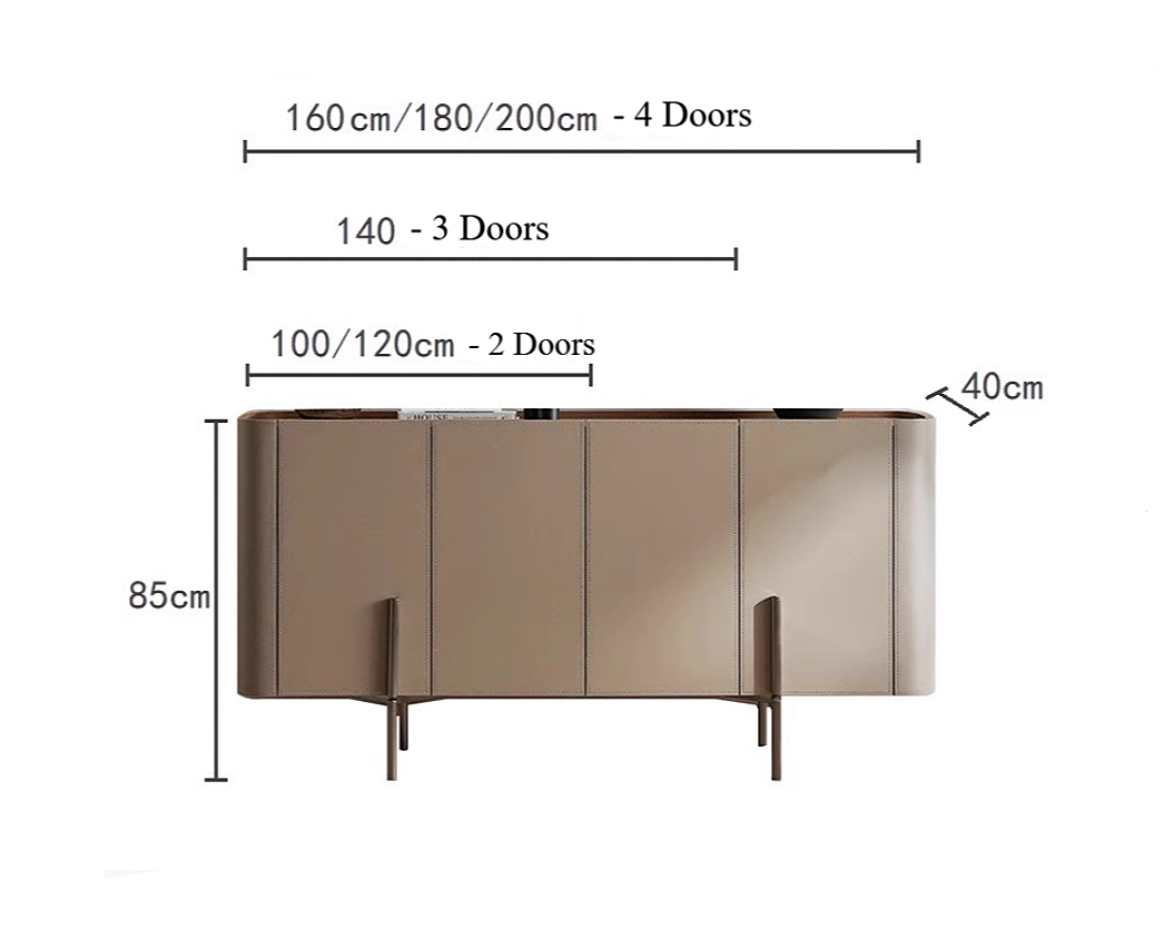 MIAH Contemporary Leather Buffet Cabinet