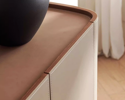 MIAH Contemporary Leather Buffet Cabinet