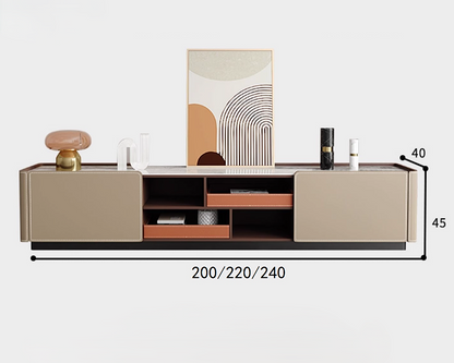 MIAH Modern Leather TV Console & Coffee Table Set