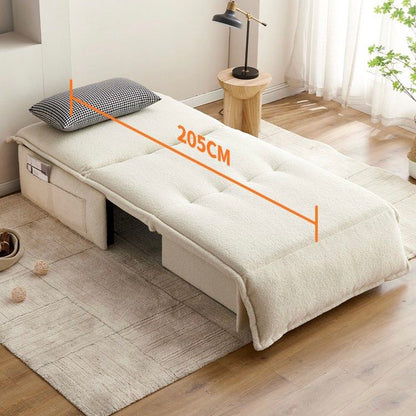 White sofa bed in boucle fabric