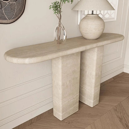 NADEA Modern Travertine Console Table