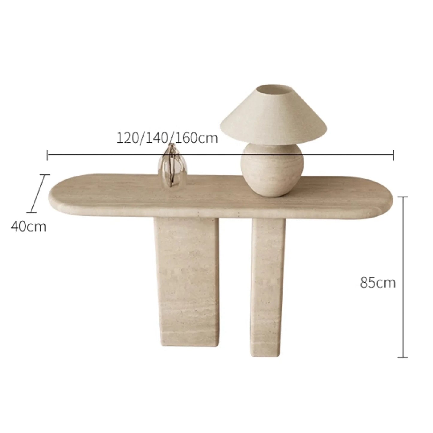 NADEA Modern Travertine Console Table