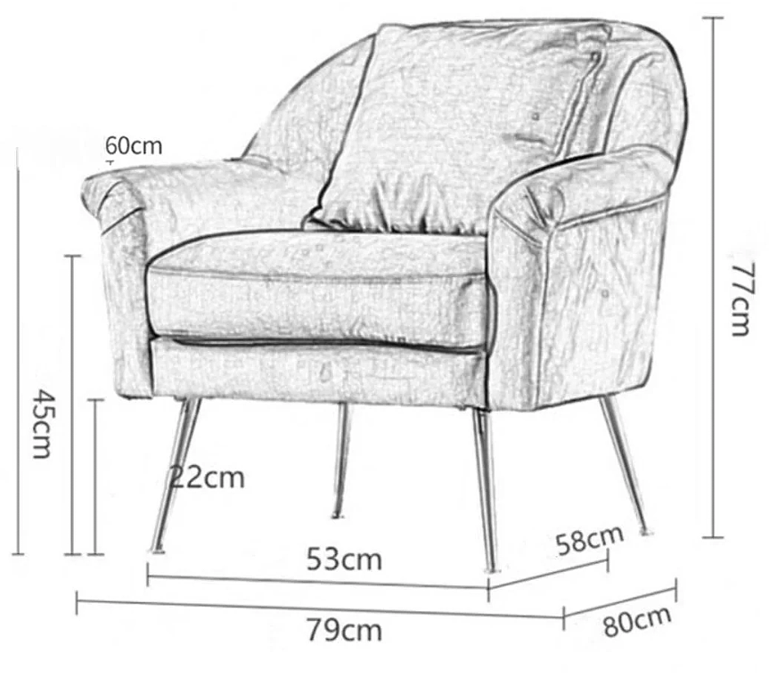 NEBO Minimalist Velvet Armchair