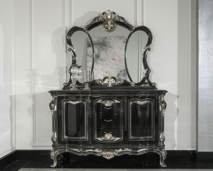 ODASI Baroque Vanity Mirror & Cabinet Set