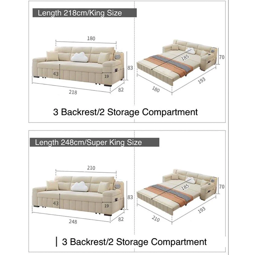 SANS Modern Storage Sofa Bed