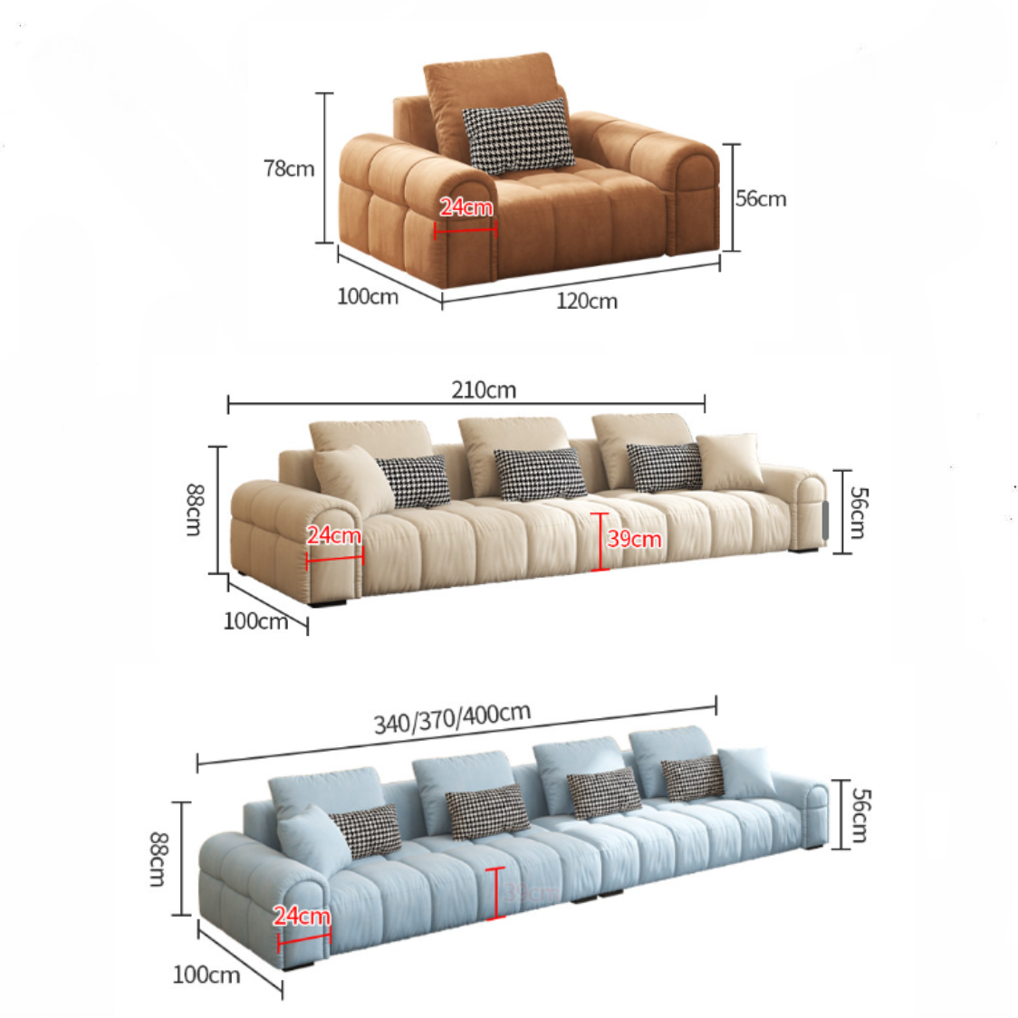SYLA Modern Scratch Resistant Sectional Sofa