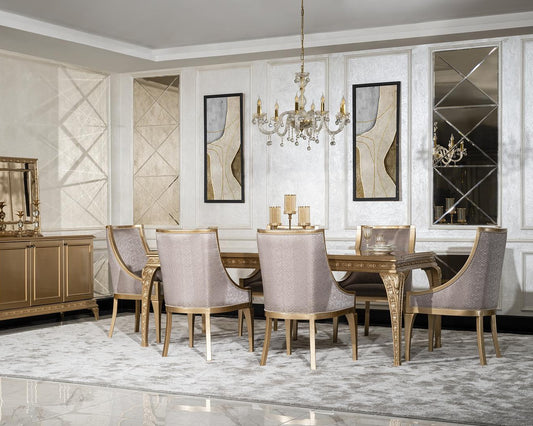 VITTORIA Rococo Dining Table & Chairs Set