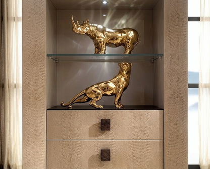 ALIZA Modern Luxury Leather-Lined Display Cabinet