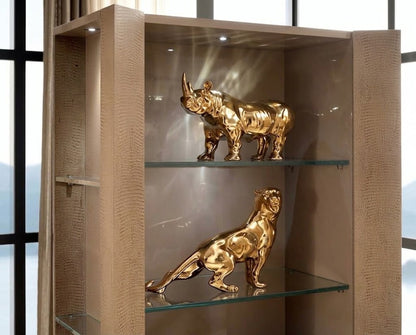 ALIZA Modern Luxury Leather-Lined Display Cabinet