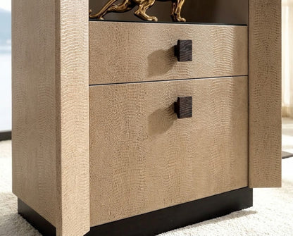 ALIZA Modern Luxury Leather-Lined Display Cabinet