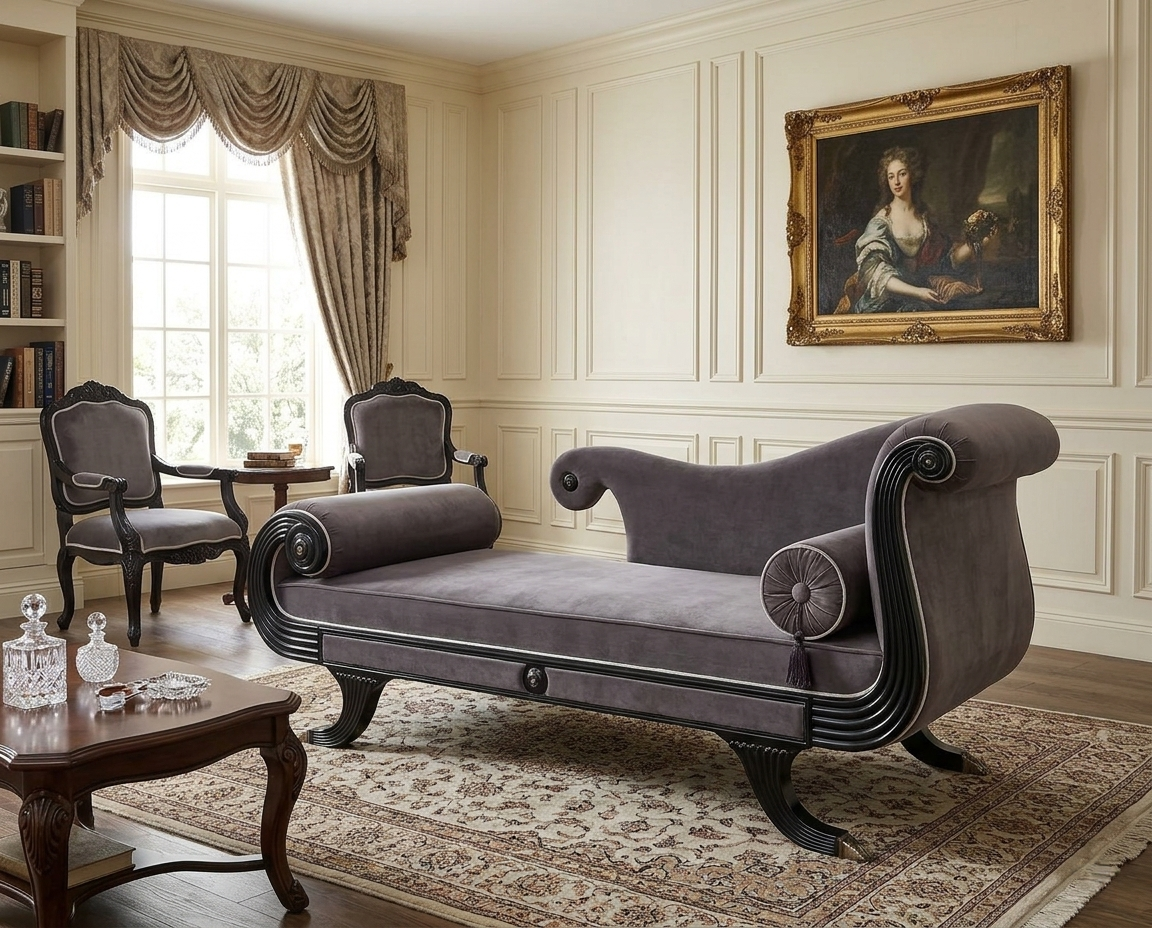 CALLIE French Regency Chaise Lounge