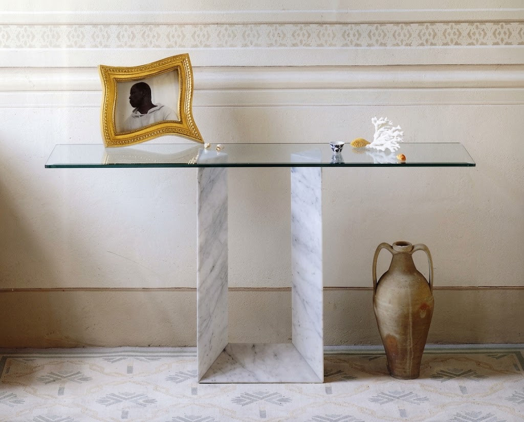 CHARLEE Minimalist Marble Console Table