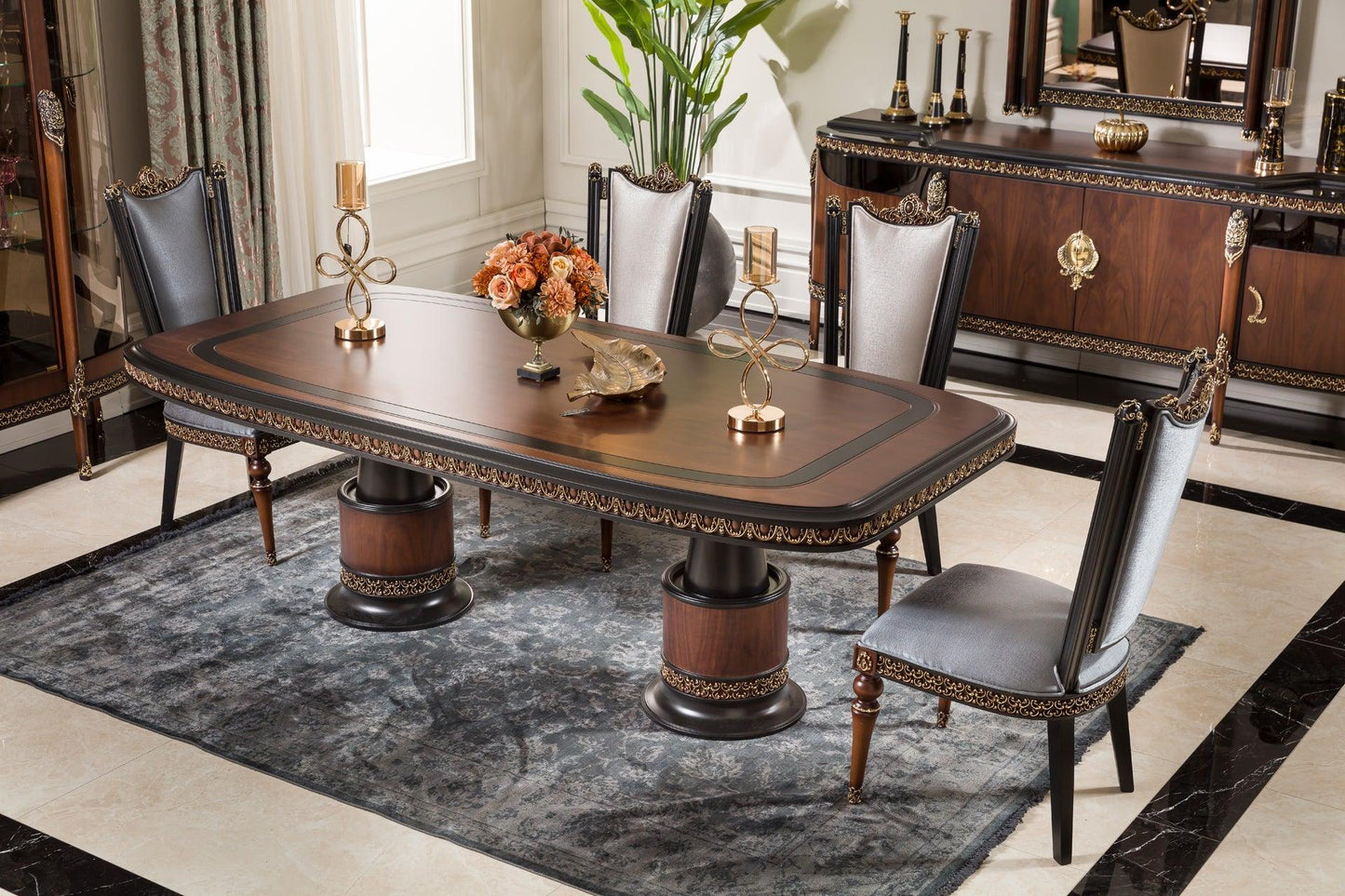 CHEVAL French Dining Table & Chairs Set