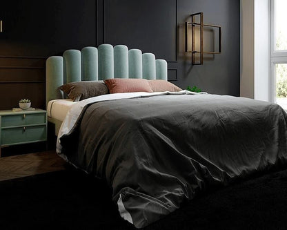 bespoke modern luxury velvet bed frame , custom made furniture Singapore dainteliving