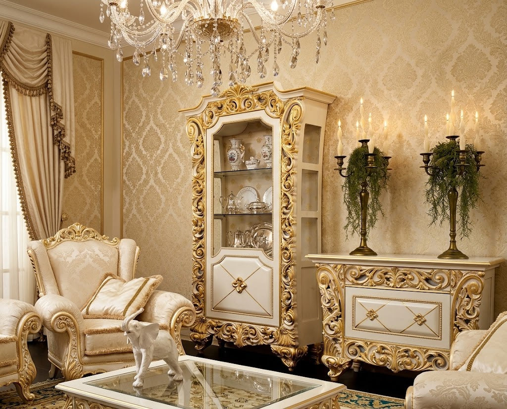 ELLANIA French Rococo Vitrine Display Cabinet