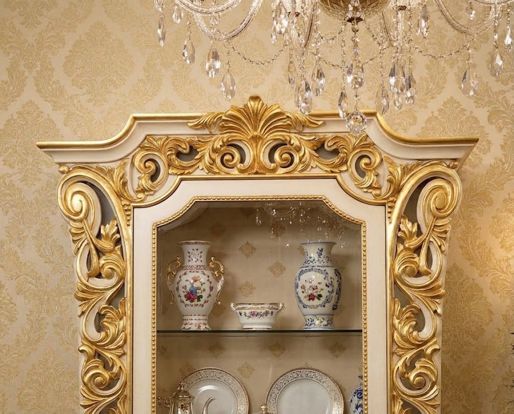 ELLANIA French Rococo Vitrine Display Cabinet