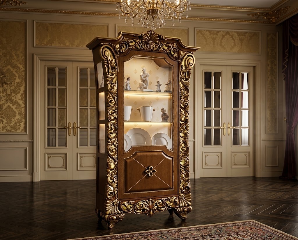 ELLANIA French Rococo Vitrine Display Cabinet