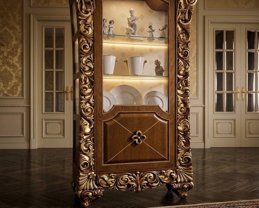 ELLANIA French Rococo Vitrine Display Cabinet