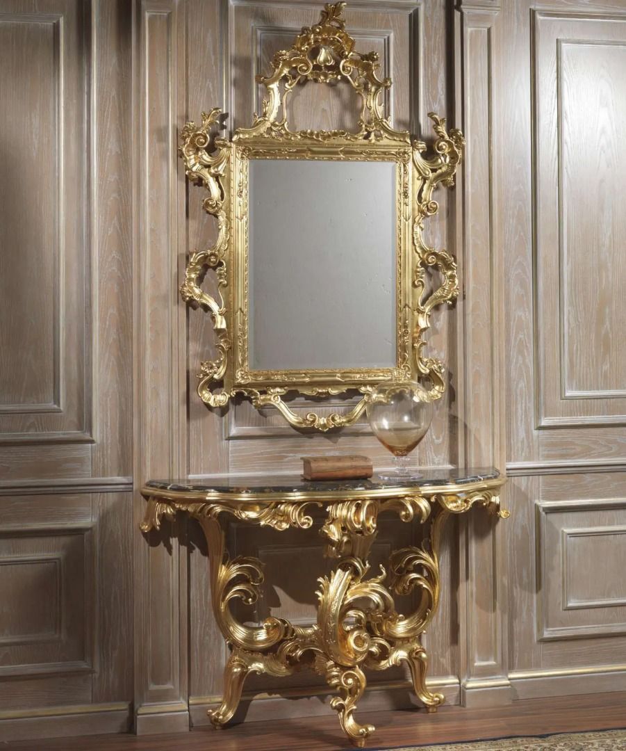 EMMANUEL Louis XV French Mirror & Console Table Set