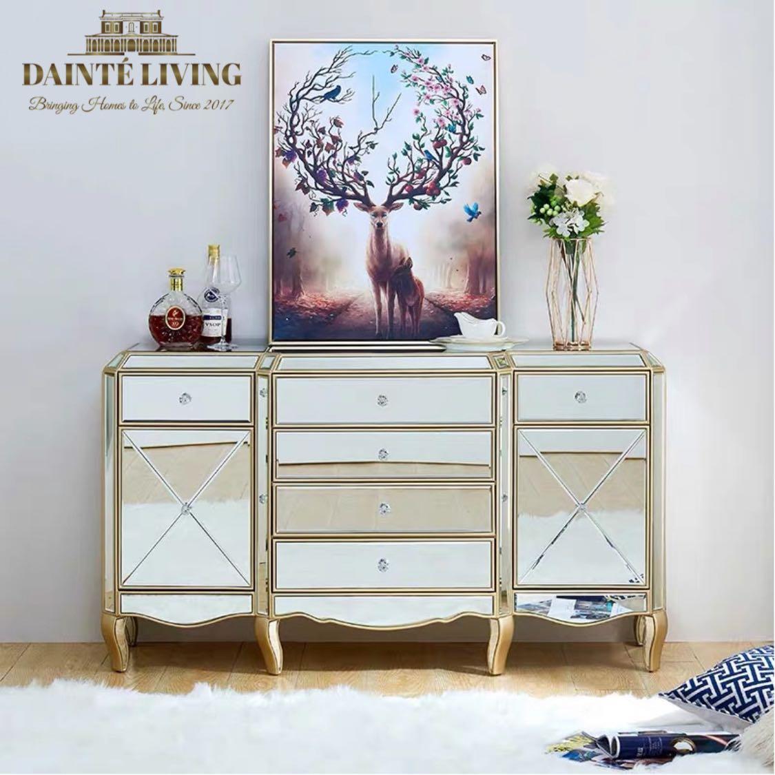 HEPBURN Mirrored Luxe Buffet Cabinet