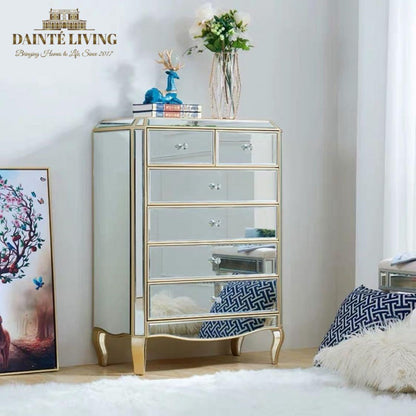 HEPBURN Mirrored Tallboy Drawers