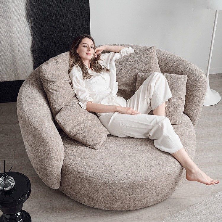 HUDEN Plush Boucle Accent Lounge Chair