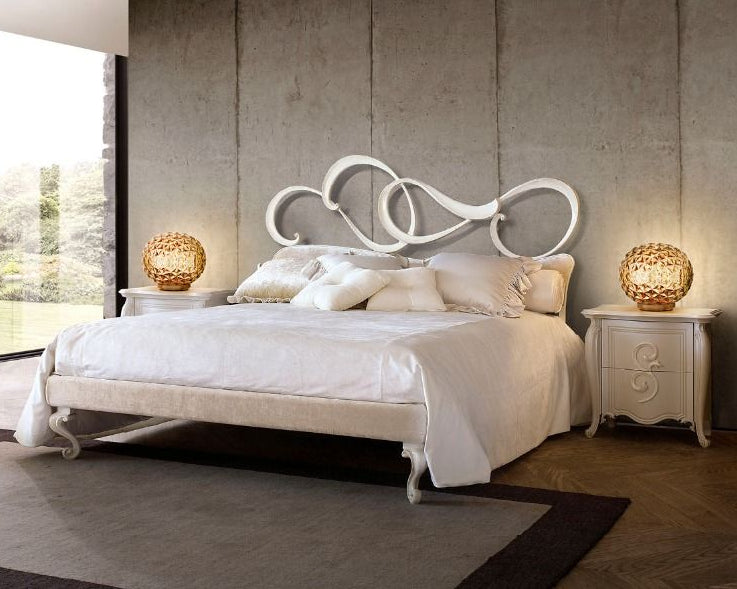 Modern bedroom with french bed frame, french sideboard and french style nightstand