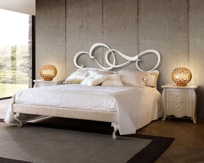 Modern bedroom with french bed frame, french sideboard and french style nightstand