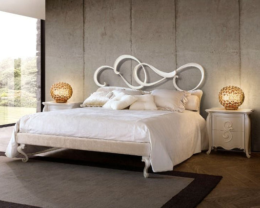 Modern bedroom with french bed frame, french sideboard and french style nightstand