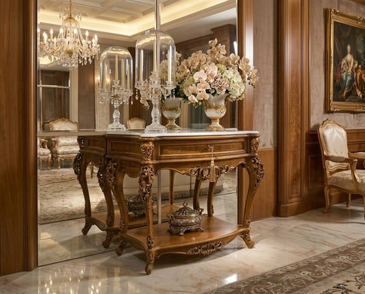 LOGAN French Louis XV Marble Console Table
