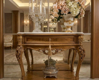 LOGAN French Louis XV Marble Console Table