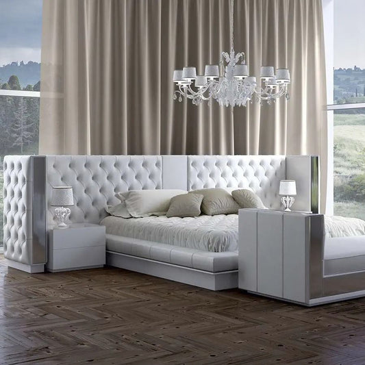 custom-made bespoke mirrored luxury bed frame, custom made furniture Singapore