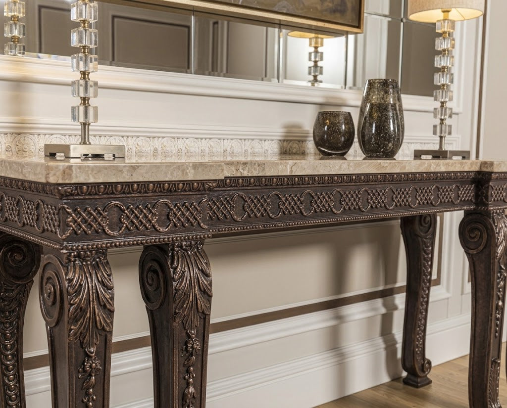MARYAM French Classic Marble Console Table