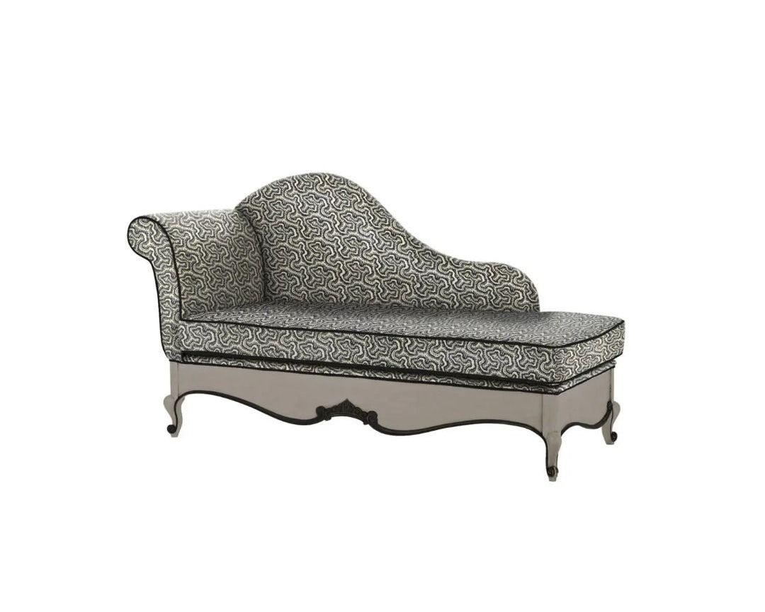 Decorative sofa with intricate pattern on a white background