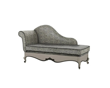 Decorative sofa with intricate pattern on a white background
